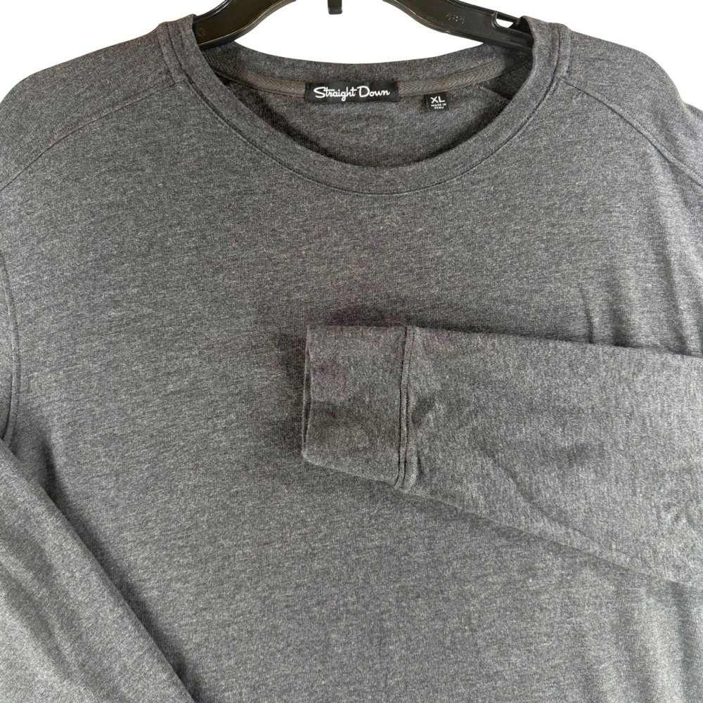 Straight Down Sweatshirt XL Pima Cotton Blend Charcoal Gray Crewneck PO330